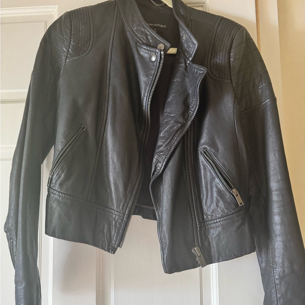 Banana Republic Black Leather Jacket